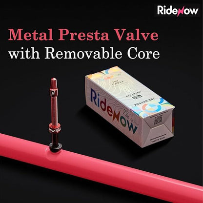 RideNow Ultralight 65mm TPU Inner Tubes | Metal Presta Valve, Removable Valve